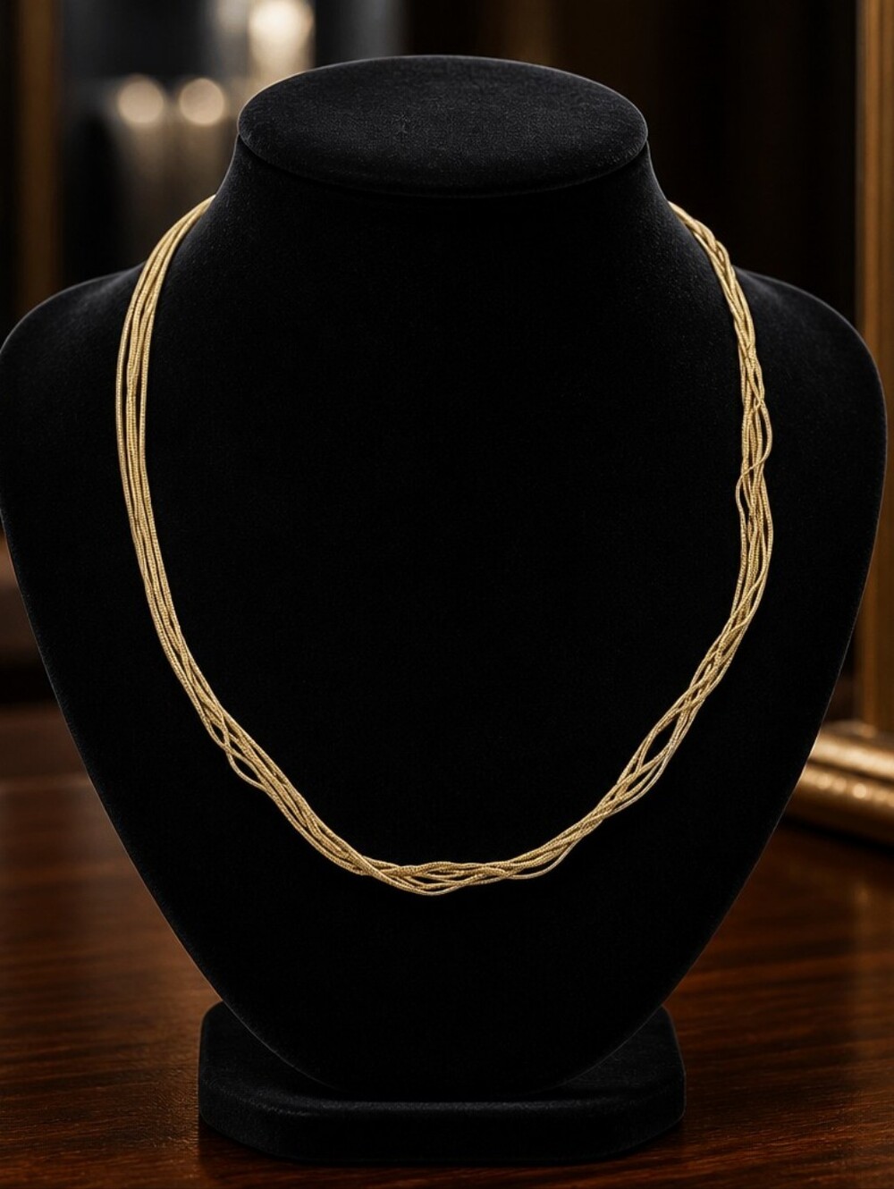 Exquisite IBB 8 Strand Fine Liquid Sterling Silver Necklace Italy Quiet Luxury